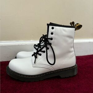 Dr. Martens vegan leather white boots